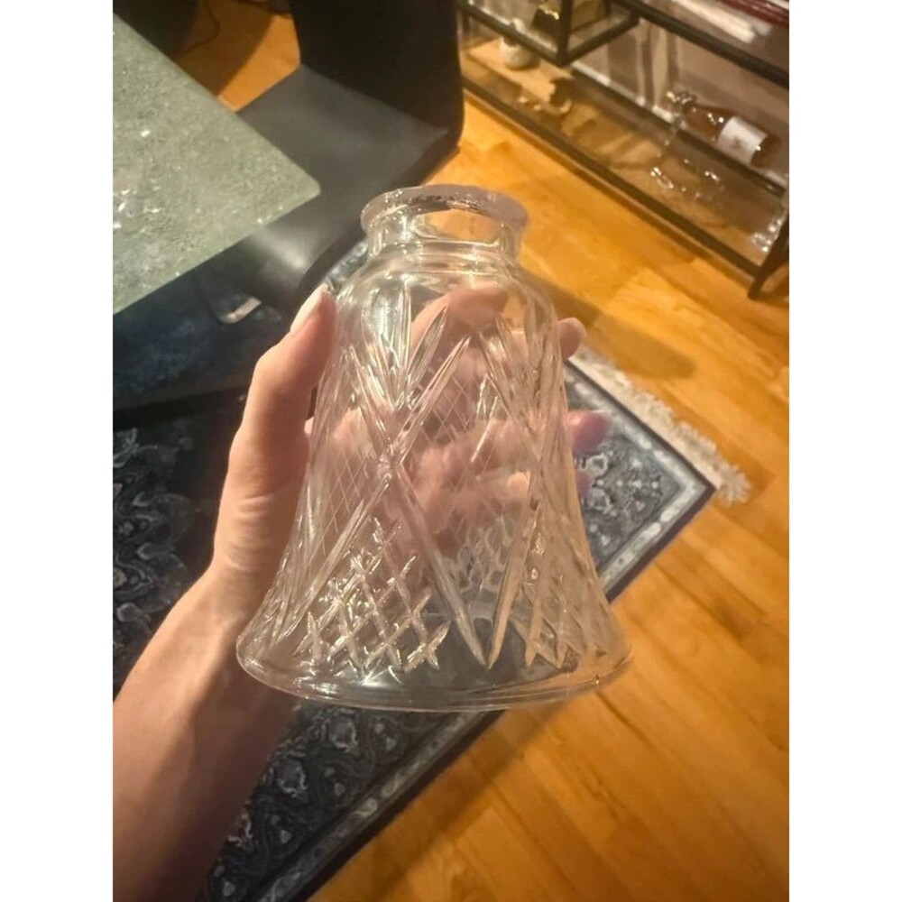 Vintage Cut Glass Bell Light Shade
